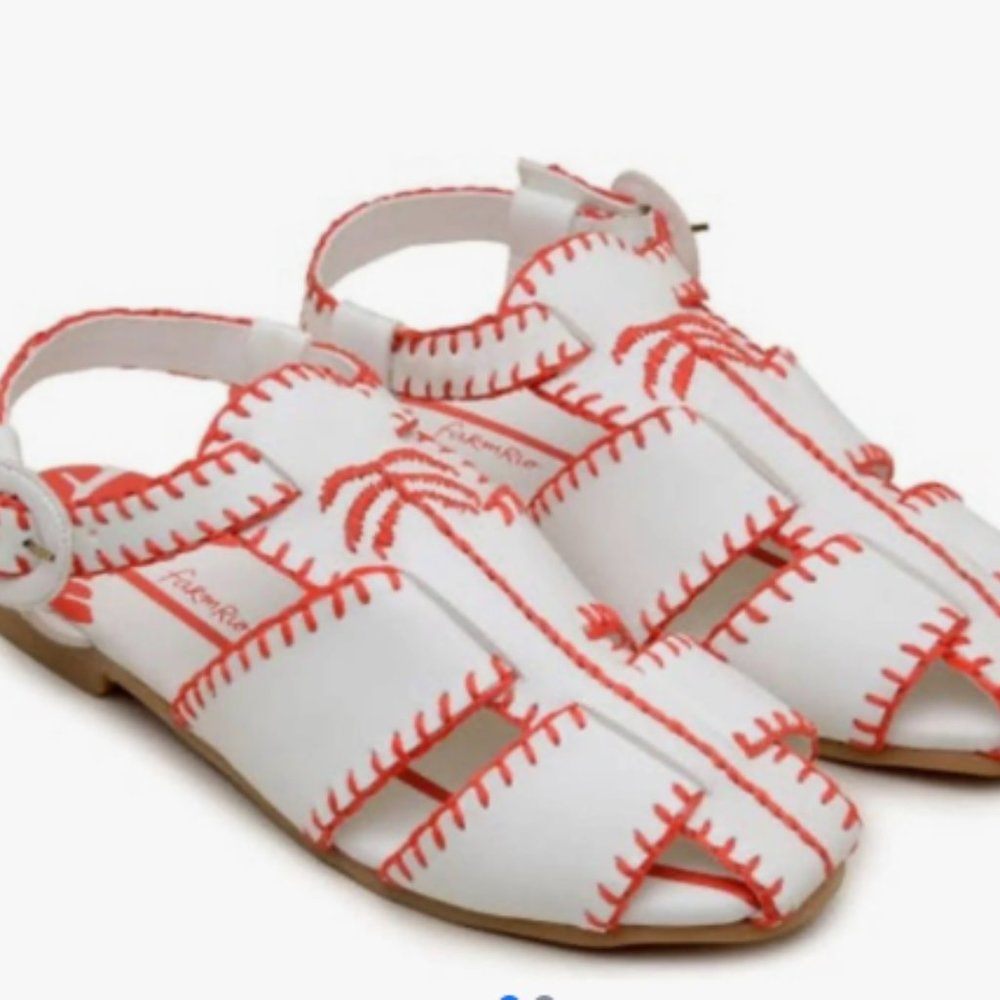 FARM Rio NWOT Red and White shoes size 37/8